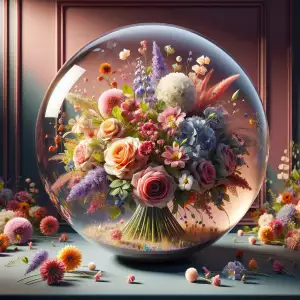 Květiny Ve Skleněné Kouli